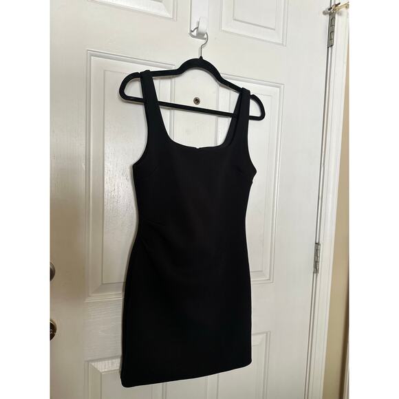 Babaton Dress Womens Size Small Square Neck Ruched Bodycon Mini Black - Picture 5 of 8